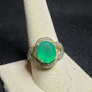 S925 green onyx ring size 9.5